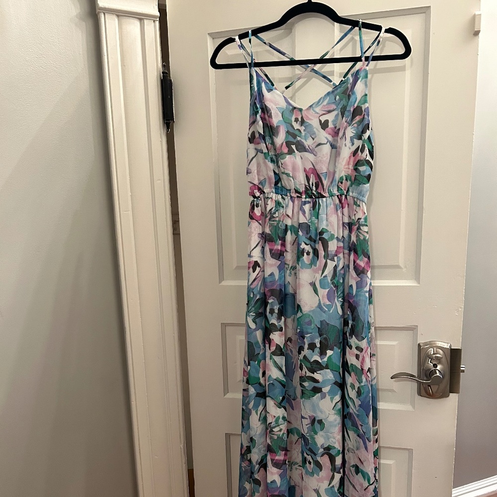 JACK blue floral maxi dress, XS